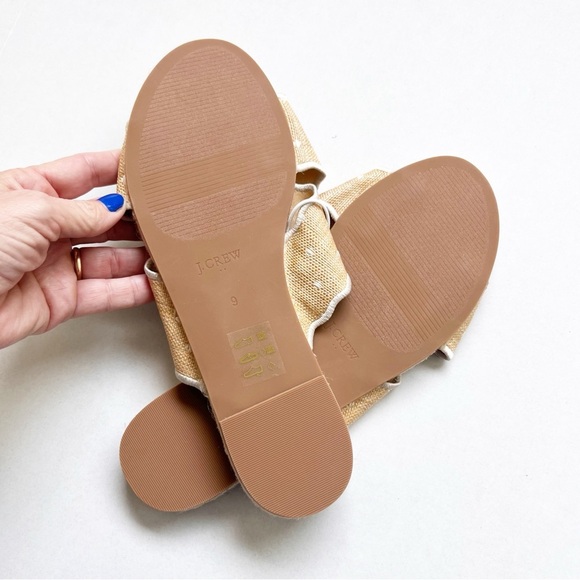 2/25 J Crew Scalloped polka-dot slide sandals NEW Womens size 9 slip on - Picture 4 of 6